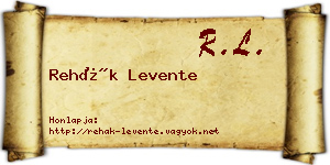 Rehák Levente névjegykártya